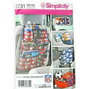 Car Organizer 2007 Simplicity Pattern 3731 Back Seat Storage Trunk Box Uncut